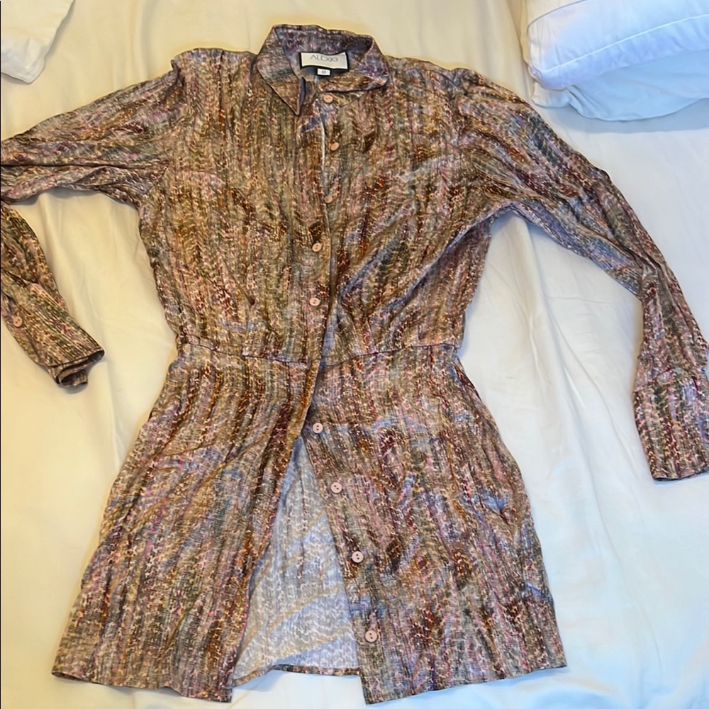 Alexis Brown Tan Long Sleeve Shirt Dress